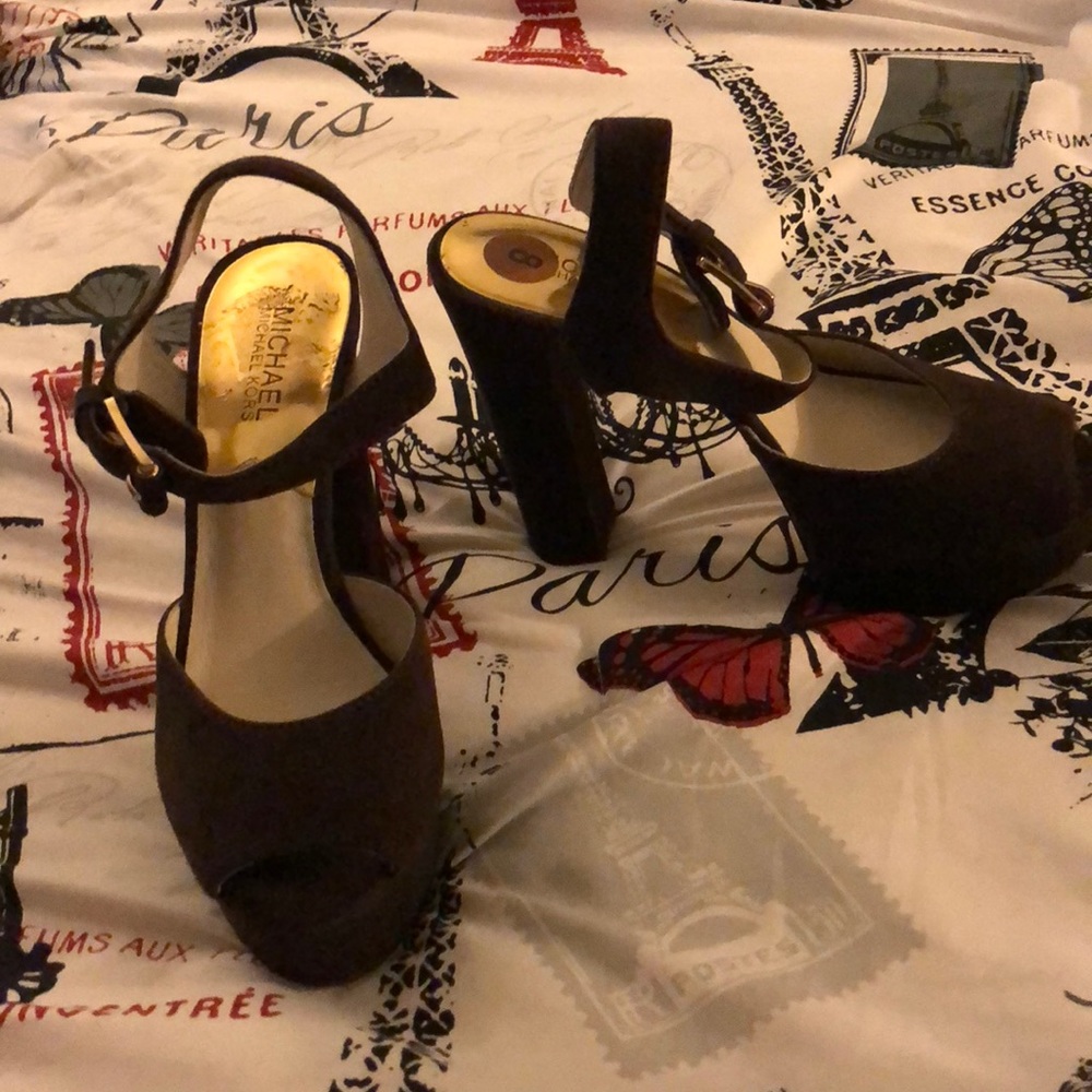 Michael Kors Chucky high heel chocolate brown